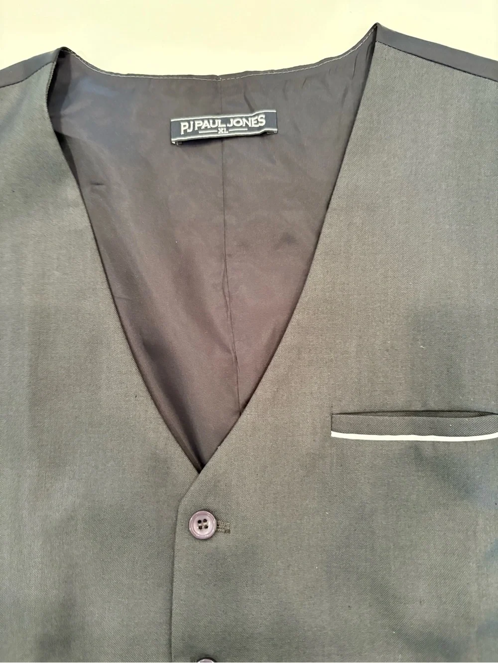 Men's Charcoal gray  Button-Front Dress Vest Size XL-bartender-musician